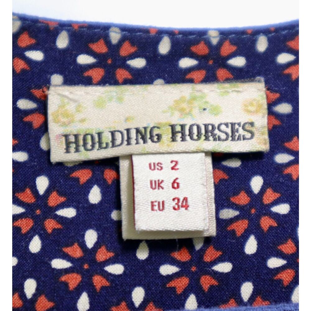 Anthropologie Holding Horses Size 2 Dip Dye Dress Blue Pink Ombre - Picture 10 of 12